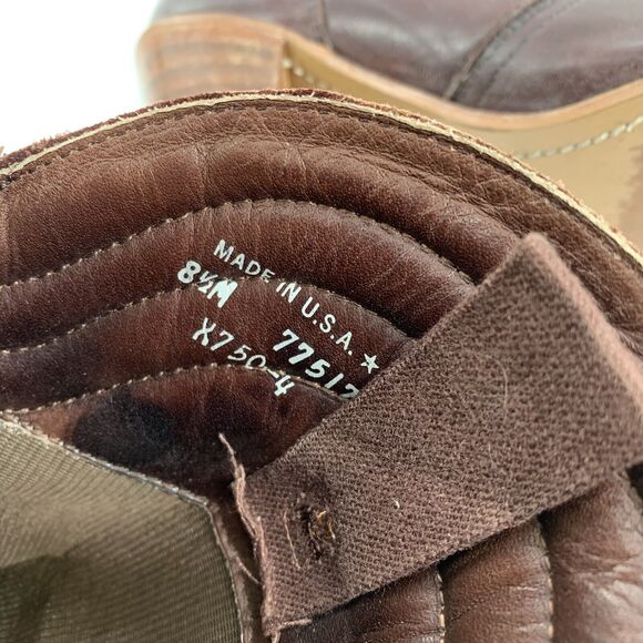 Vintage 1970s Dexter Leather Heeled Cowboy Boots 8.5 M Womens Dark Brown - Picture 8 of 9